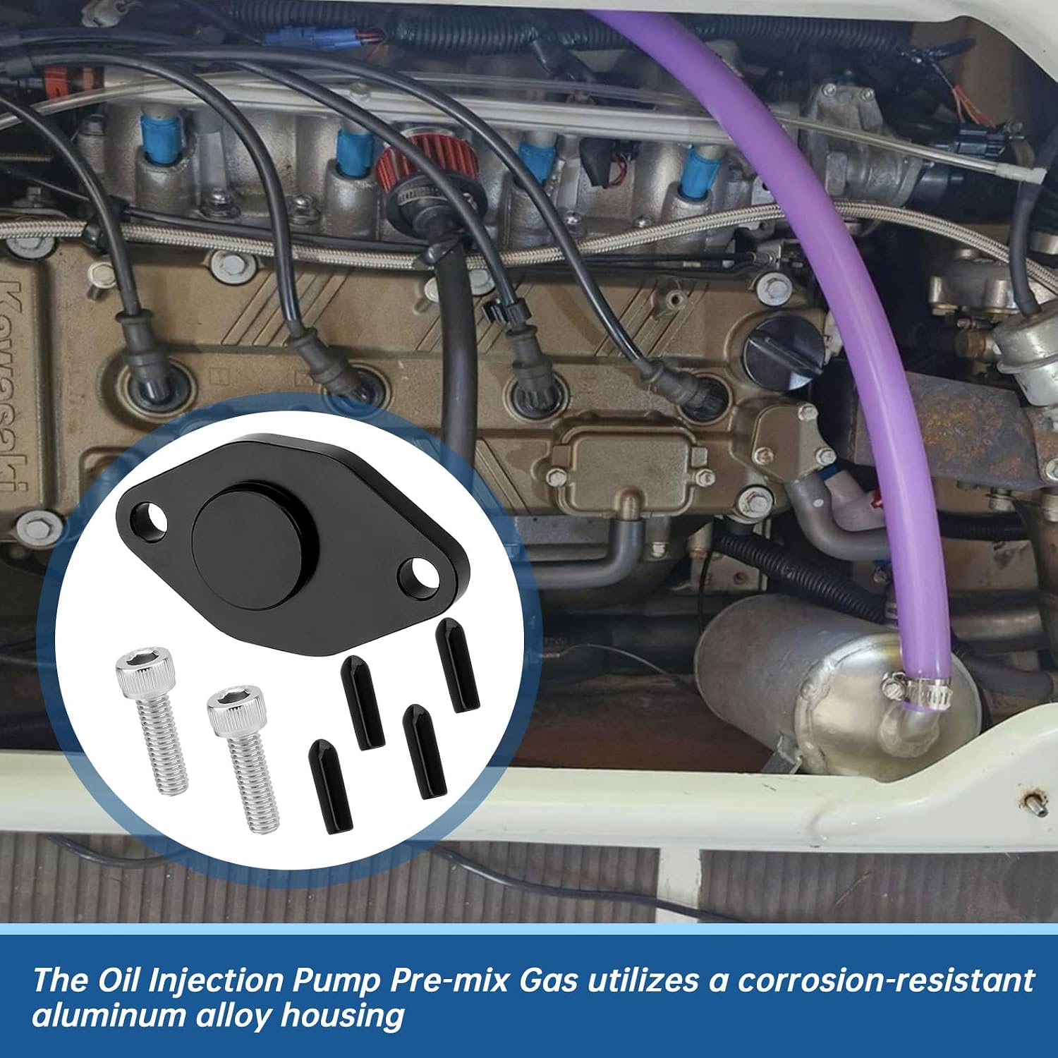 Oil Injection Pump Pre Mix Gas Oil Kit Compatible with Kawasaki oil pump kit 900 and 1100 ZXi/STS/STX Jet Skis, Bypass Pump for 2-Stroke Gas Oil Mixture