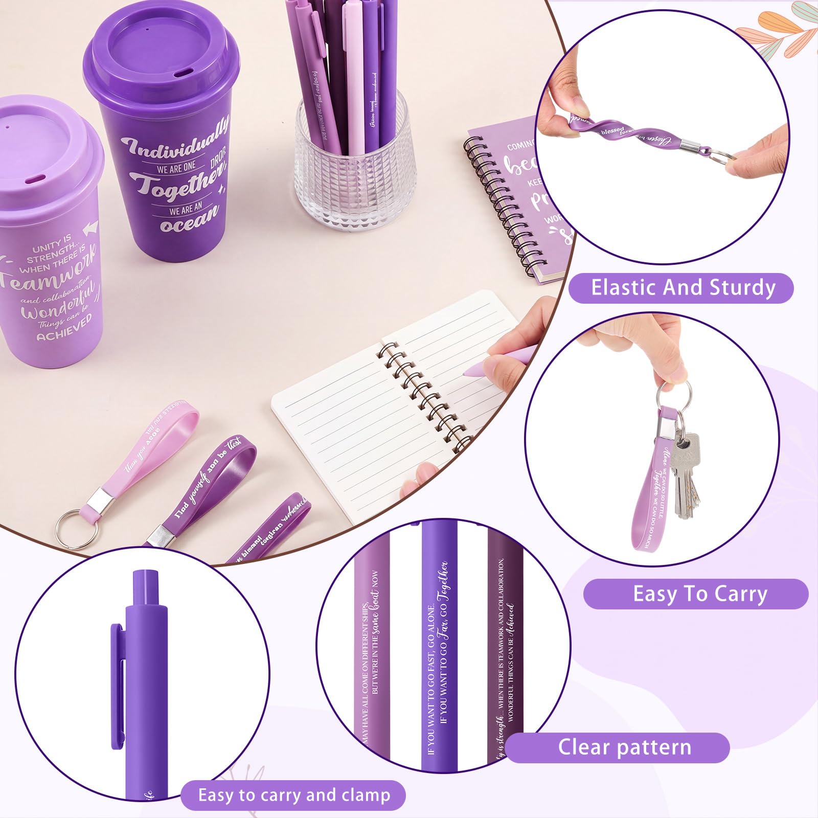 Skylety Set da 12/48 pezzi di apprezzamento della squadra, regalo di apprezzamento per i dipendenti, 473,6 ml, tazze da caffè con taccuino della squadra, penna portachiavi per personale insegnante