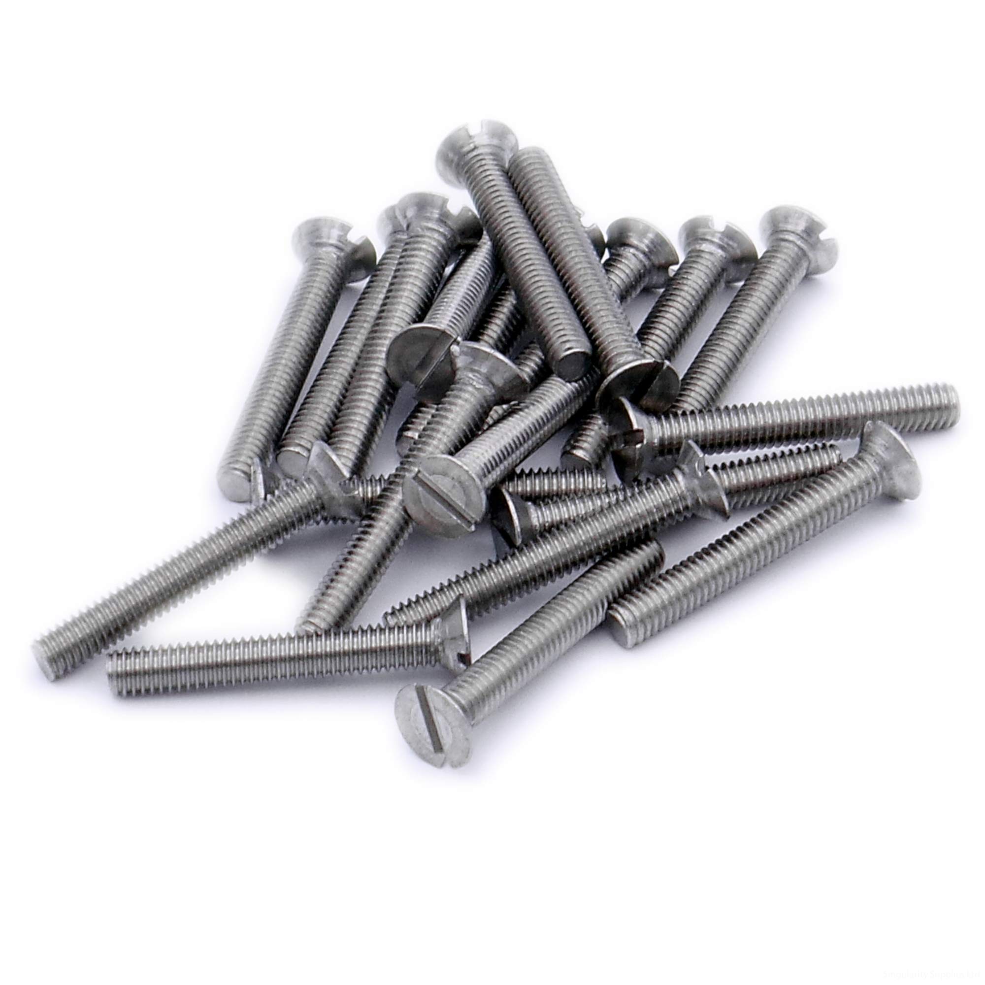 Singularity Supplies Silver M3 (3Mm X 16Mm) Slot Countersunk Machine Screw (Bolt) - Stainless Steel (A2) (Pack Of 20)