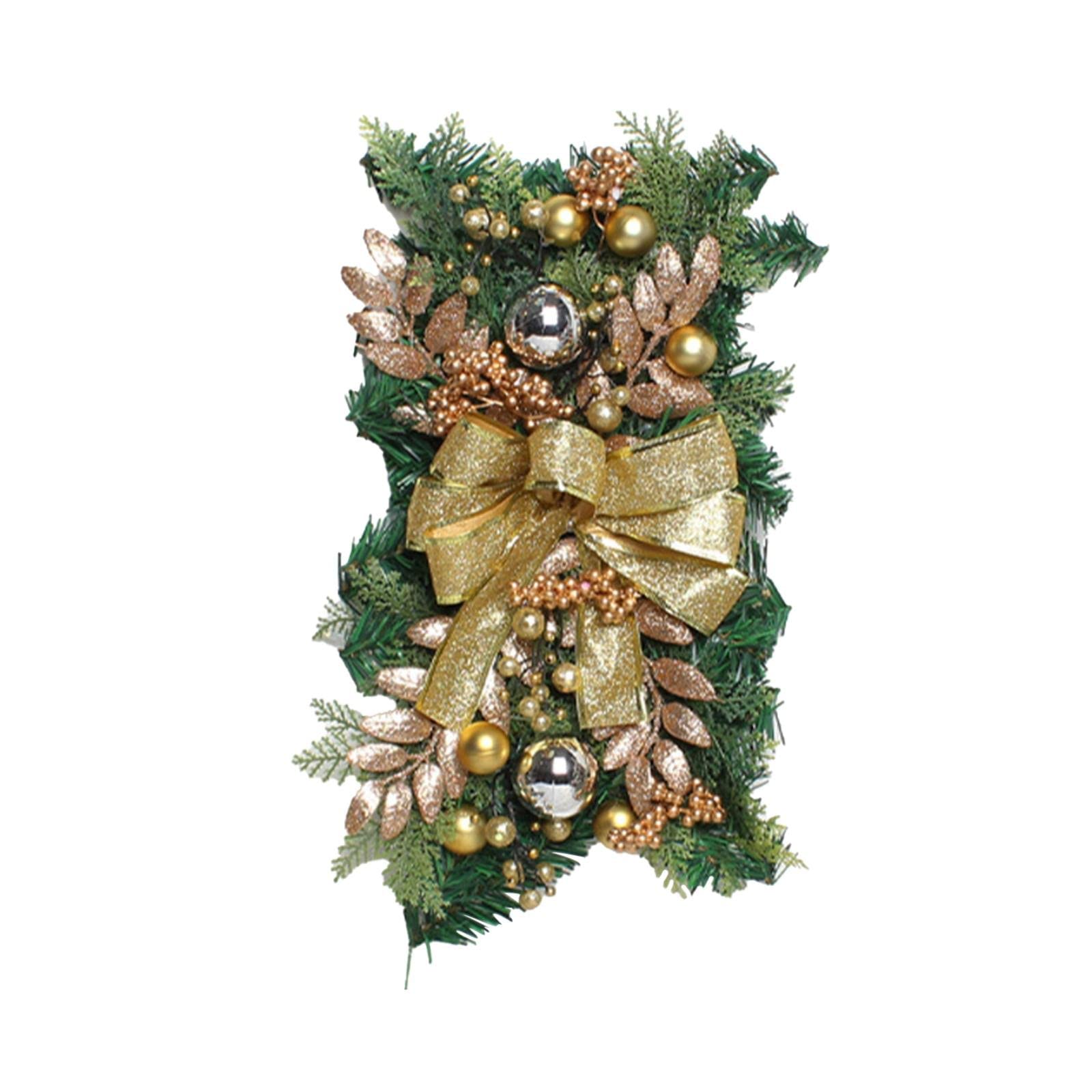 Christmas Swags with Lights Christmas Garland for Stairs Front Door Gate Wall Outdoor Festival Wedding Party Christmas Wreath Christmas Decoration Christmas Ornaments Gifts Without Battery