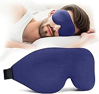 Vista 11 de NEWVANGA Máscara de dormir para dormir de espalda y de lado, bloquea la luz, antifaz de lujo para dormir con venda nocturna 3D, cubierta Negro