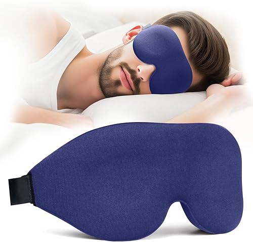 NEWVANGA Máscara de dormir para dormir de espalda y de lado, bloquea la luz, antifaz de lujo para dormir con venda nocturna 3D, cubierta