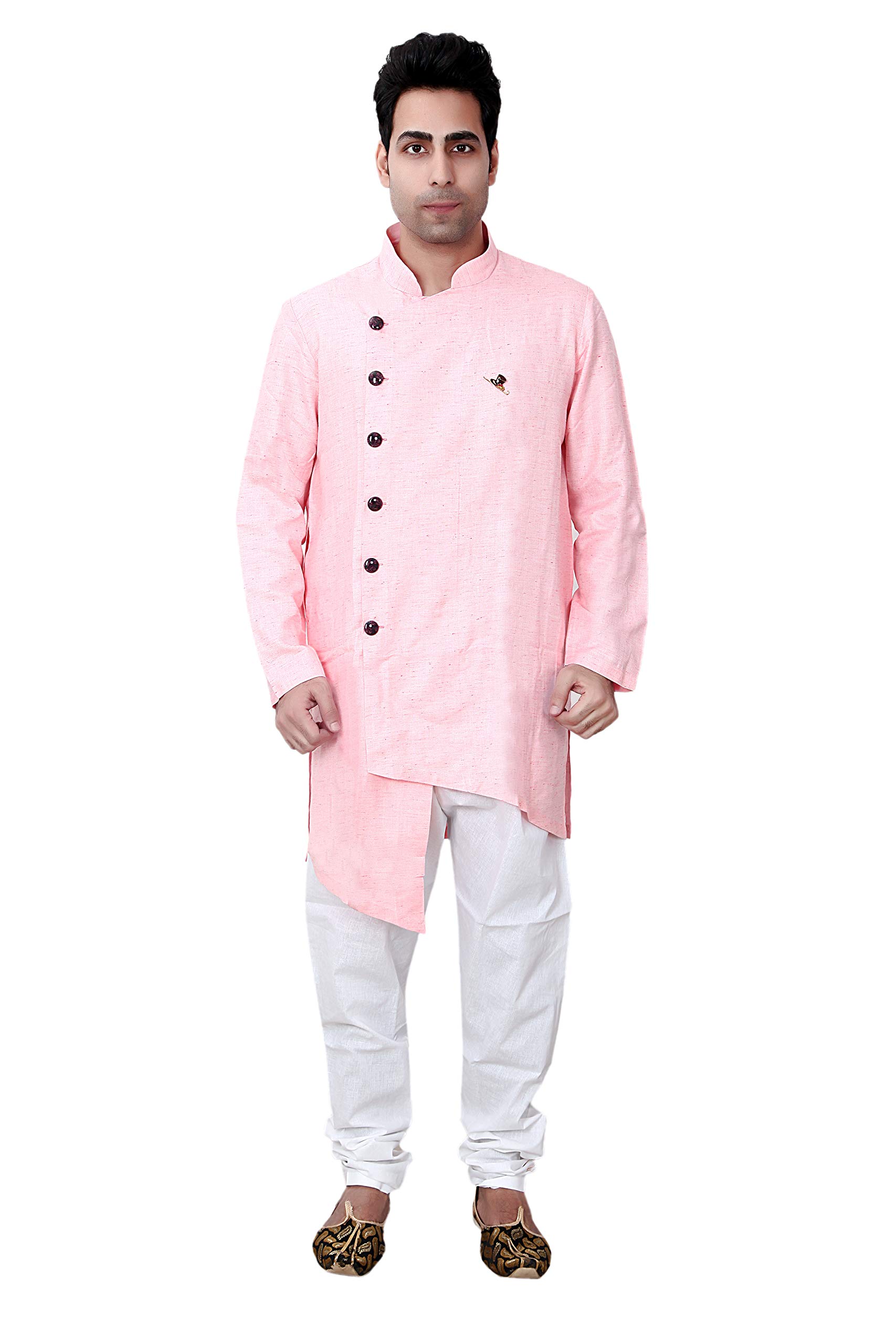 Basilio Men's Indo-Western Style Ethnic Set-101-Pink-picture-49