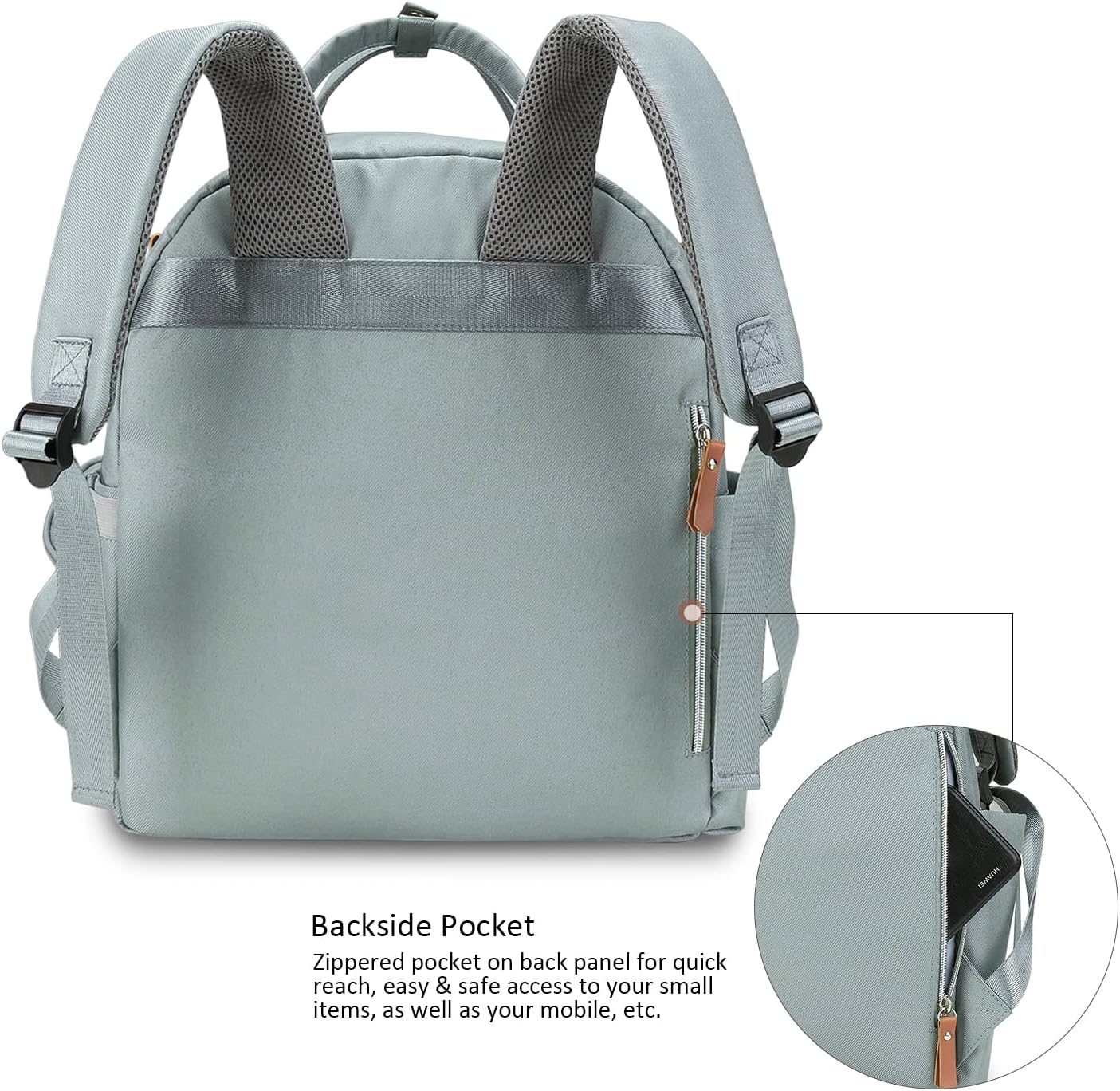 Lmbabter Diaper Bag Backpack with Pacifier Holder Smart Mommy Bag Stroller Organizer with Insulated Pocket&Stroller Strap