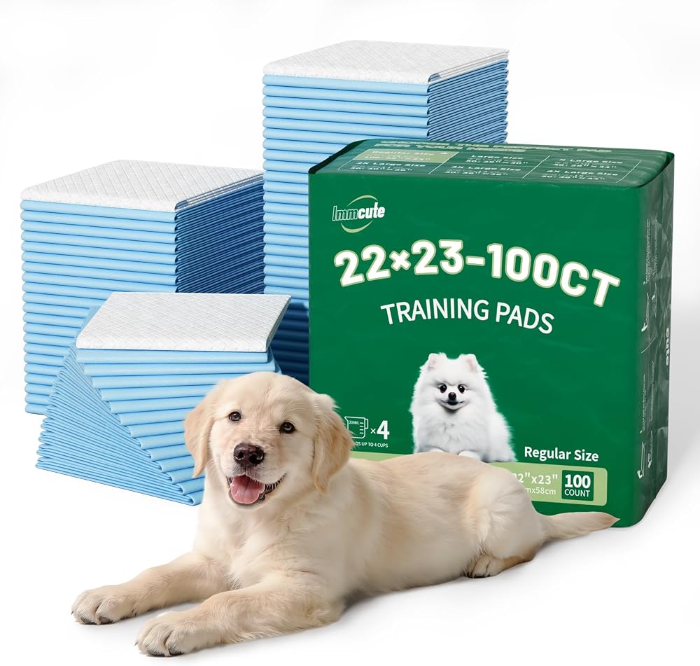 100 Count Premium Puppy Pads, 22"x23" Dog Pee Pads – Ultra-Soft Heat-Sealed, 6-Layer Leak-Proof & Super Absorbent Potty Training Pads for Dogs, Cats, Pets | Crate Training & Indoor Use, Blue