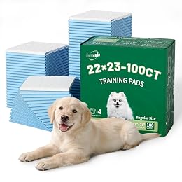IMMCUTE 100 Count Premium Puppy Pads, 22"x23" Dog Pee Pads – Ultra-Soft Heat-Sealed, 6-Layer Leak-Proof & Super Absorbent Potty Training Pads for Dogs, Cats, Pets | Crate Training & Indoor Use, Blue