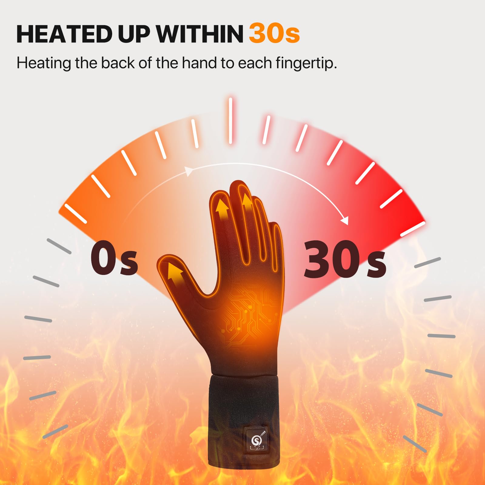 Guantes térmicos para adultos, 3 ajustes de calor, batería recargable
