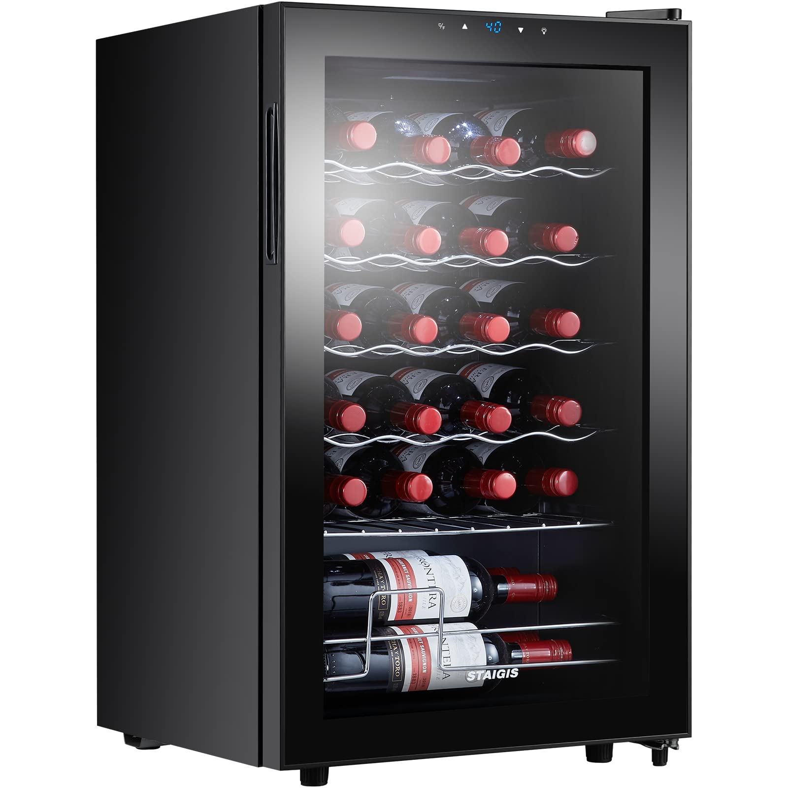 Amazon.com: STAIGIS Mini Wine Fridge Freestanding, Wine Cooler Refrigerator  24 Bottle w/Digital Control, Countertop Mini Fridge for Red & White, Glass  Door : Home & Kitchen