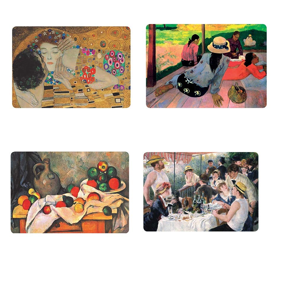 Set 4 Tovagliette Da Tavola Udc Cartexpo 42x29 Cm - Opere D'Arte Claude Monet E Van Gogh