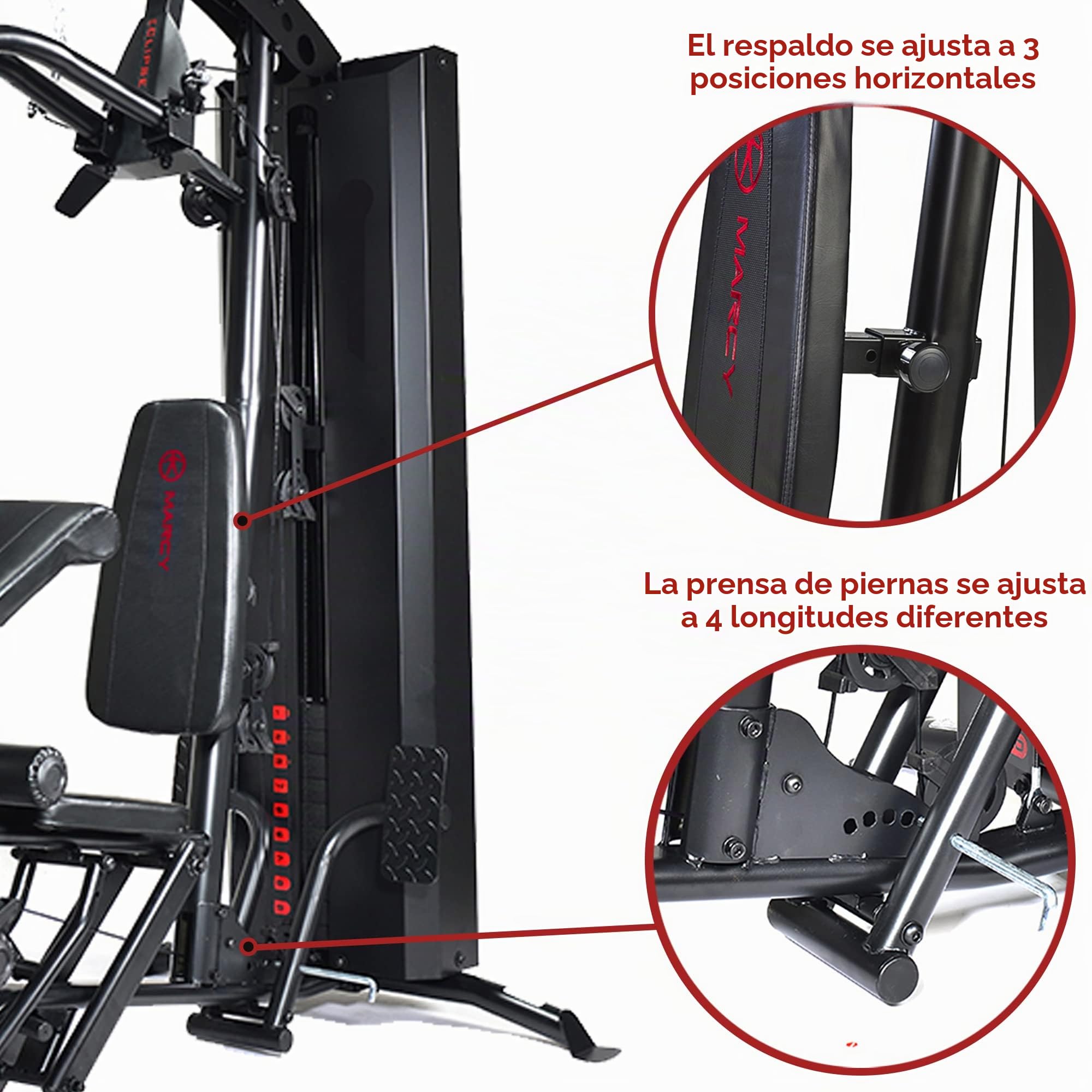 Gimnasio en casa Marcy Eclipse HG7000 con prensa de piernas