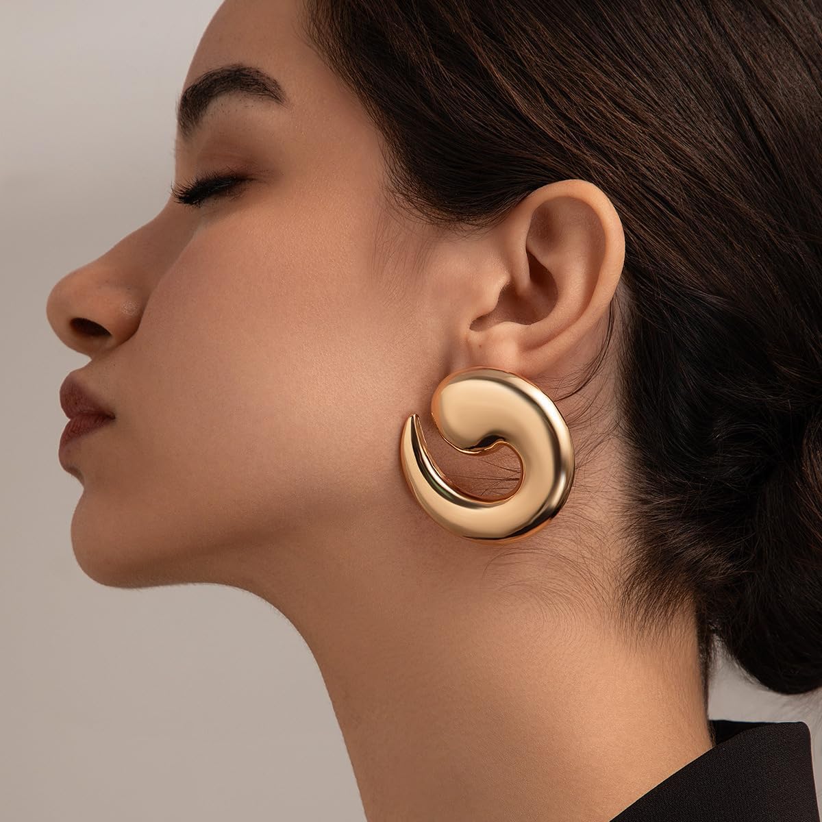 Statement Earrings for Women Big Earrings Large Chunky Earrings for Women Irregular Geometric Drop Dangle Earrings Oversized Spiral Erarings Chunky Jewelry - Image 2