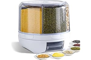 Grain Dispenser Rotating Kitchen Storage Containers