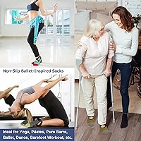 Vista 66 de Ozaiic - Calcetines de yoga para mujer con correas y agarres antideslizantes, ideales para pilates, Pure Barre, ballet, danza y entrenamiento
