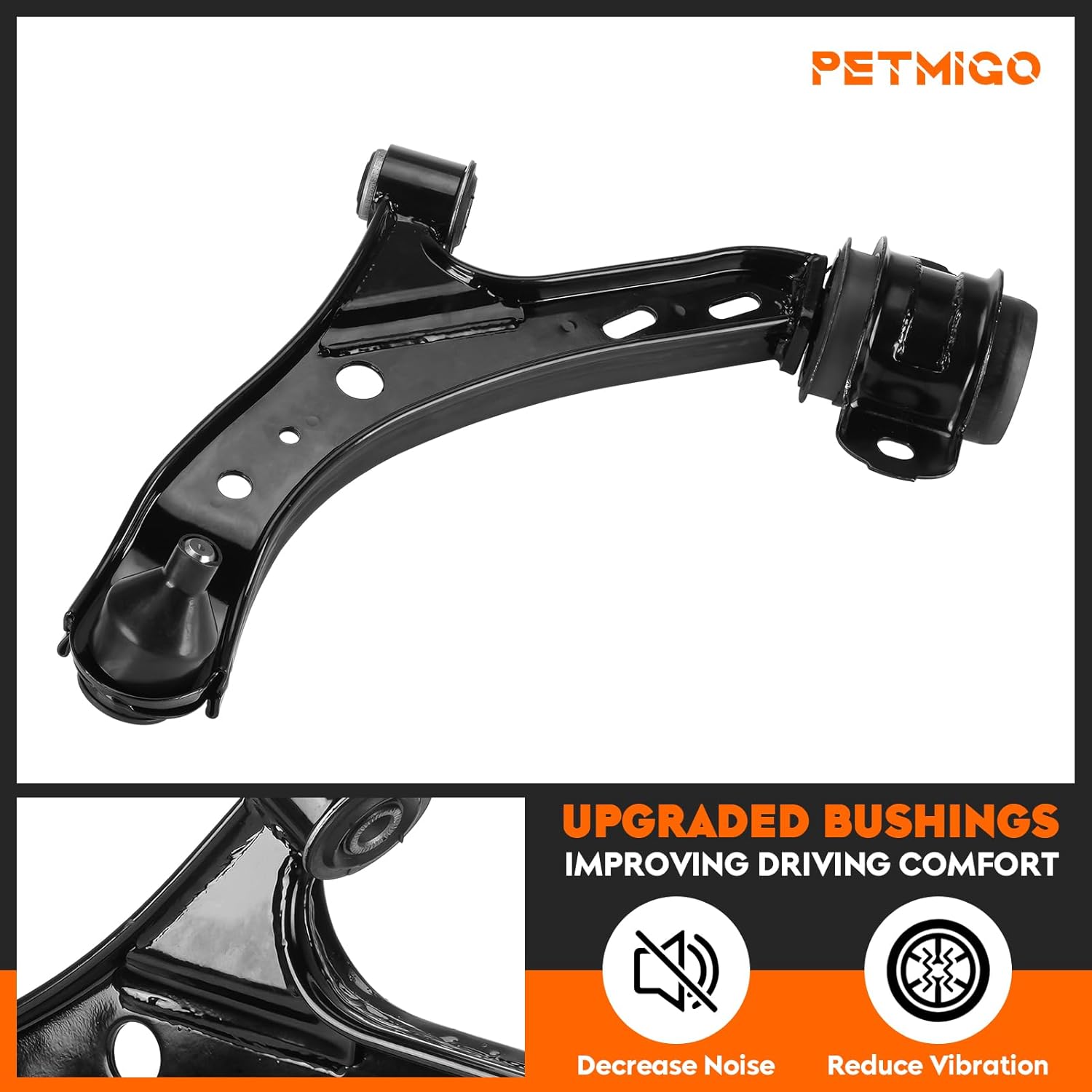 Front Lower Control Arms Suspension Kits for Ford Mustang 2005-2006 (No Bullitt, Shelby or Boss), Mustang 2007-2010 (2010: Built Before 08/03/2009; Base, GT), 8Pcs