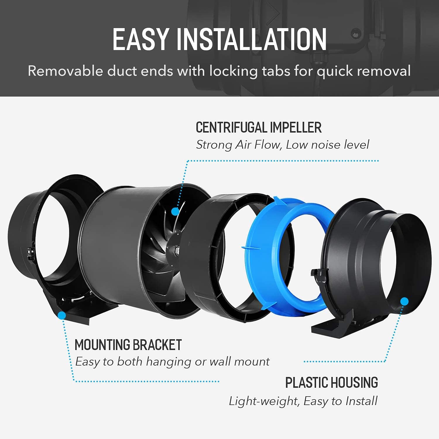 Inline Fan Components for Easy Installation