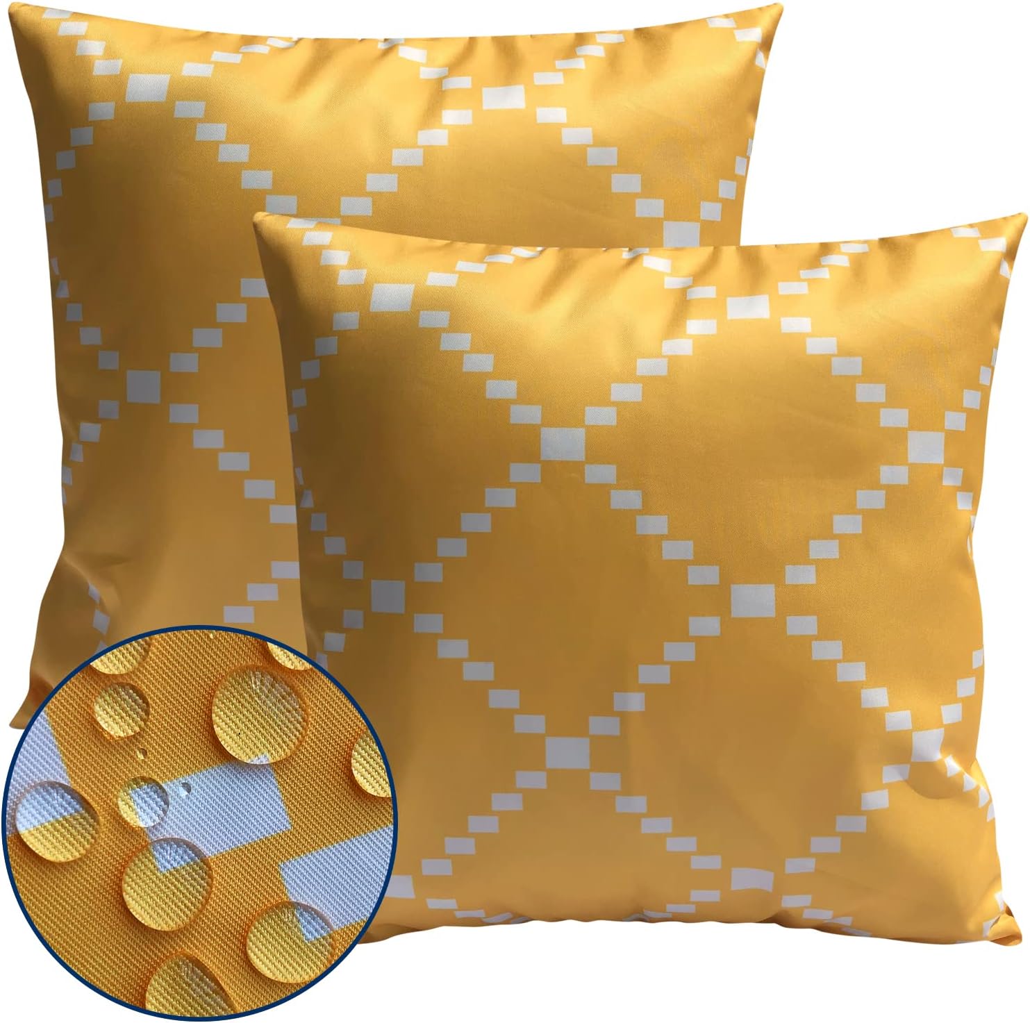 GUEGLSA Outdoor Pillow Covers 18x18 inch Waterproof, Square