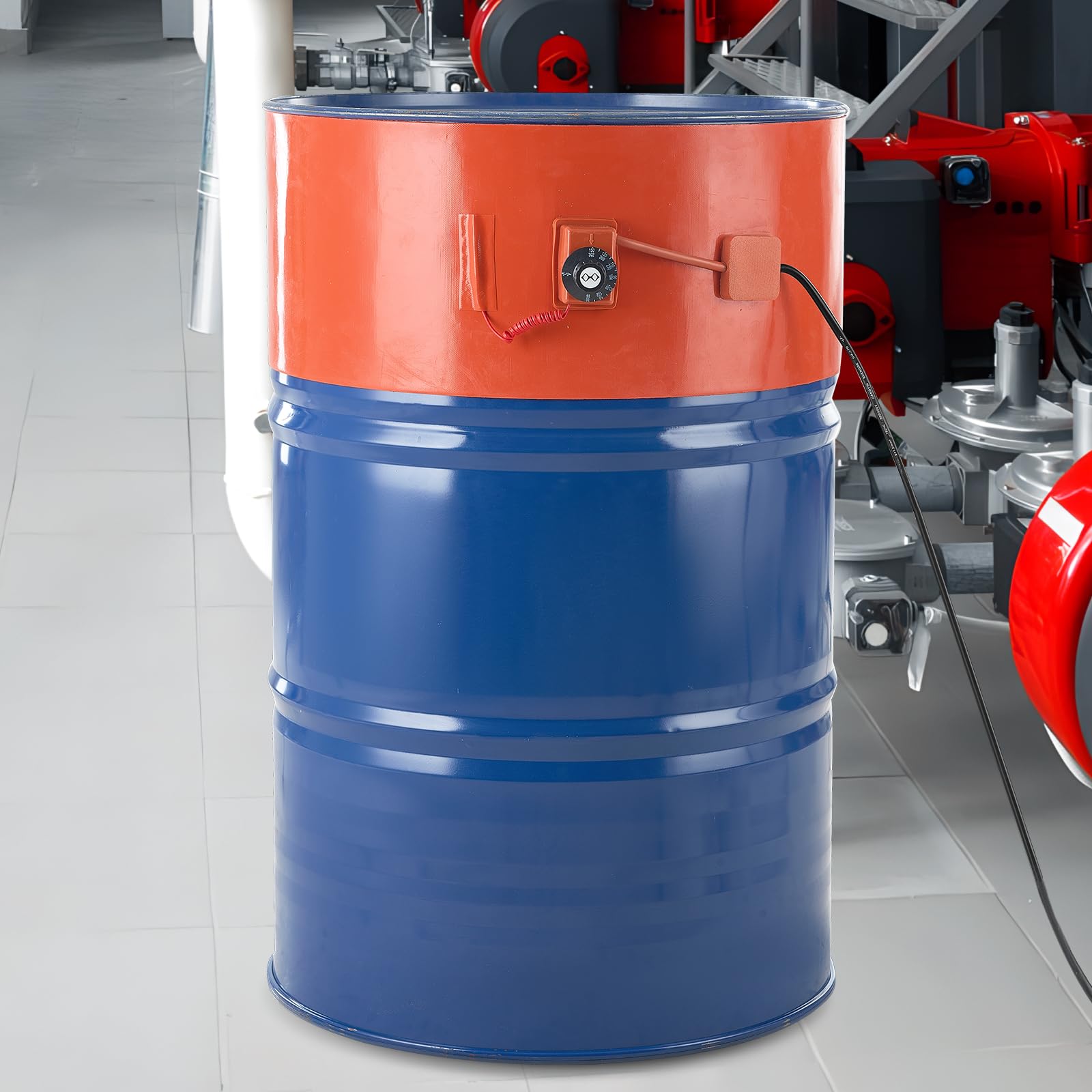 VEVOR Riscaldatore per fusti in metallo 1200 W per fusti da 55 galloni, Larghezza 250 mm, Termostato regolabile 30°C-150°C, Cintura riscaldante per fusti per grasso al silicone, Arancione