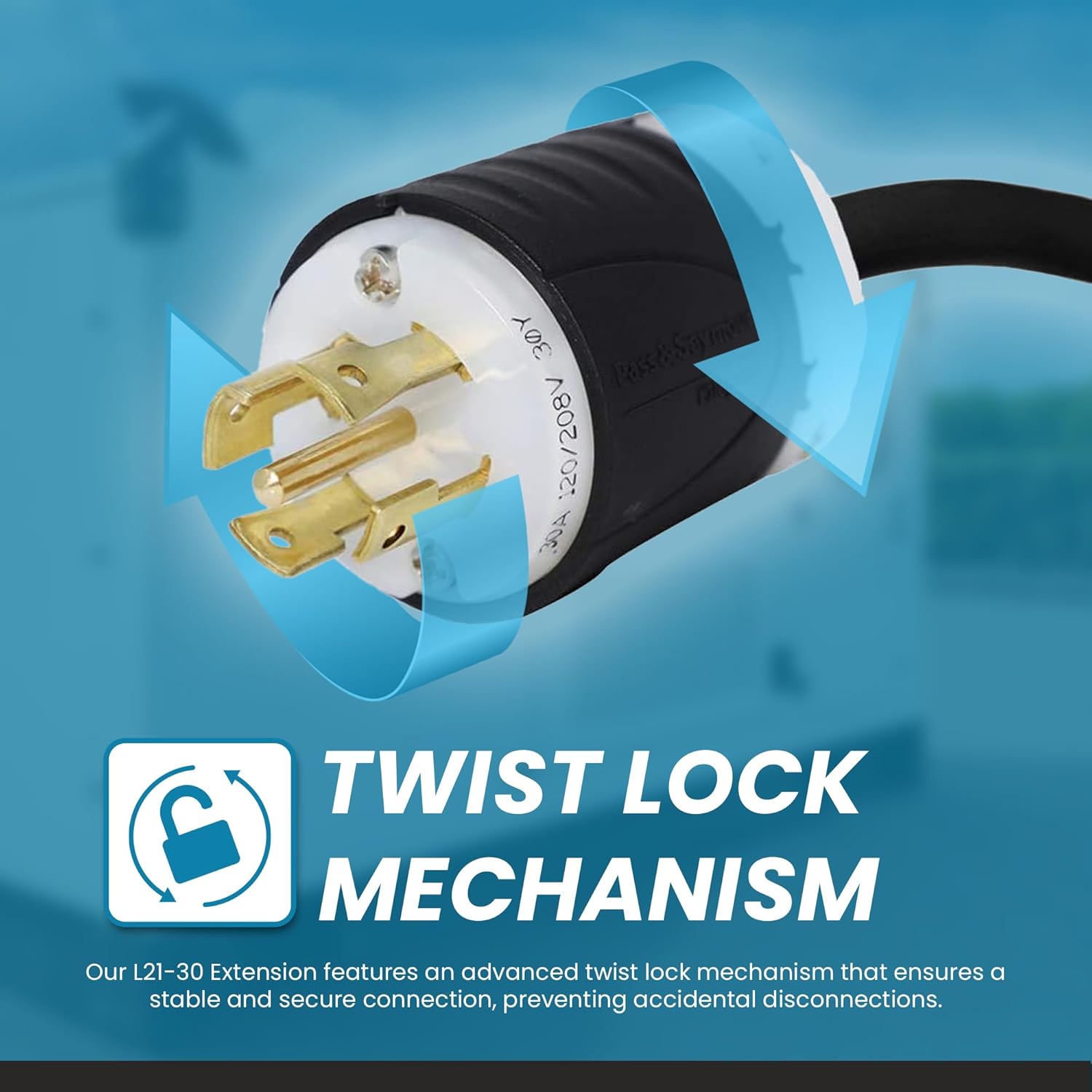 IronBox Electric - L21-30 Extension Cords - L21-30 Plug to L21-30 Connector - 30A, 120/208V 3 Phase - 8/5 SOOW Heavy Duty Extension Cord - Ideal for Industrial, Commercial & Construction Use(20 ft)