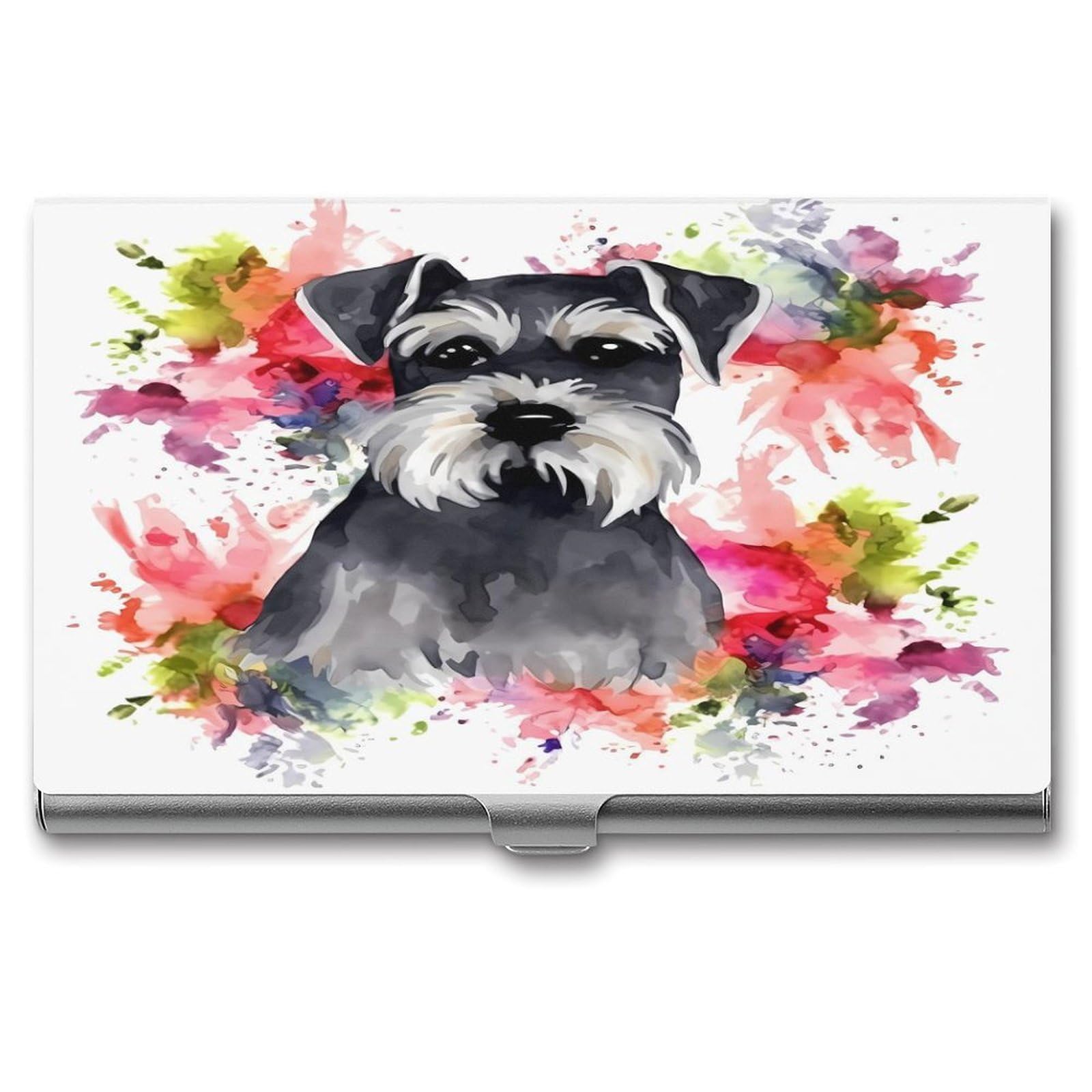 Porte-cartes de visite Schnauzer fini les cartes cornées avec cet étui
