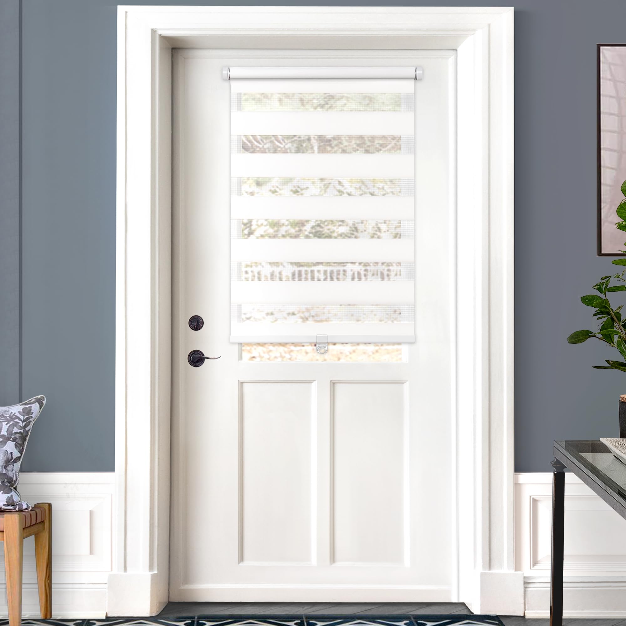 Lazblinds Cordless French Door Blinds No Drill Roll Up Zebra | Desertcart  Seychelles, image size:2000x2000