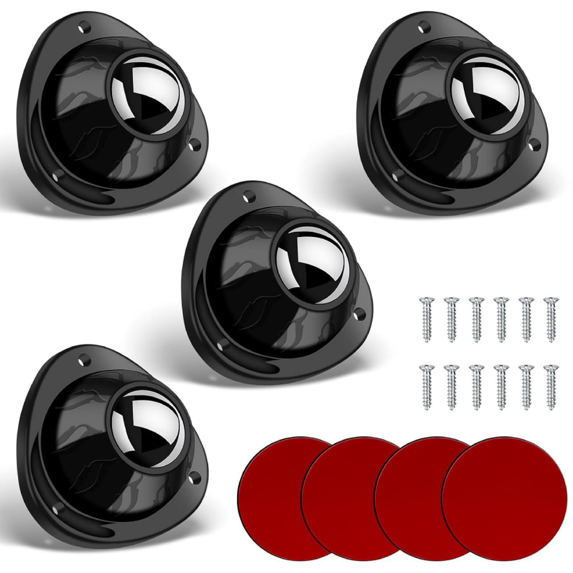 Mini Caster Wheels, Self Adhesive Furniture Roller Wheels 360° Rotating Steel Ball, Universal Moving Pulley Rollers for Storage Boxes, Appliances Furniture(4 PCS)-image-41