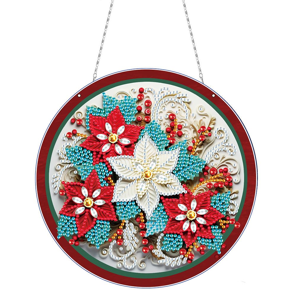 Lebartm Kit Pittura Diamanti Fai Da Te: Ciondoli Luminosi A Forma Di Fiore, Orologio E Fiocco Di Neve | Arte Cristalli Per Adulti E Bambini