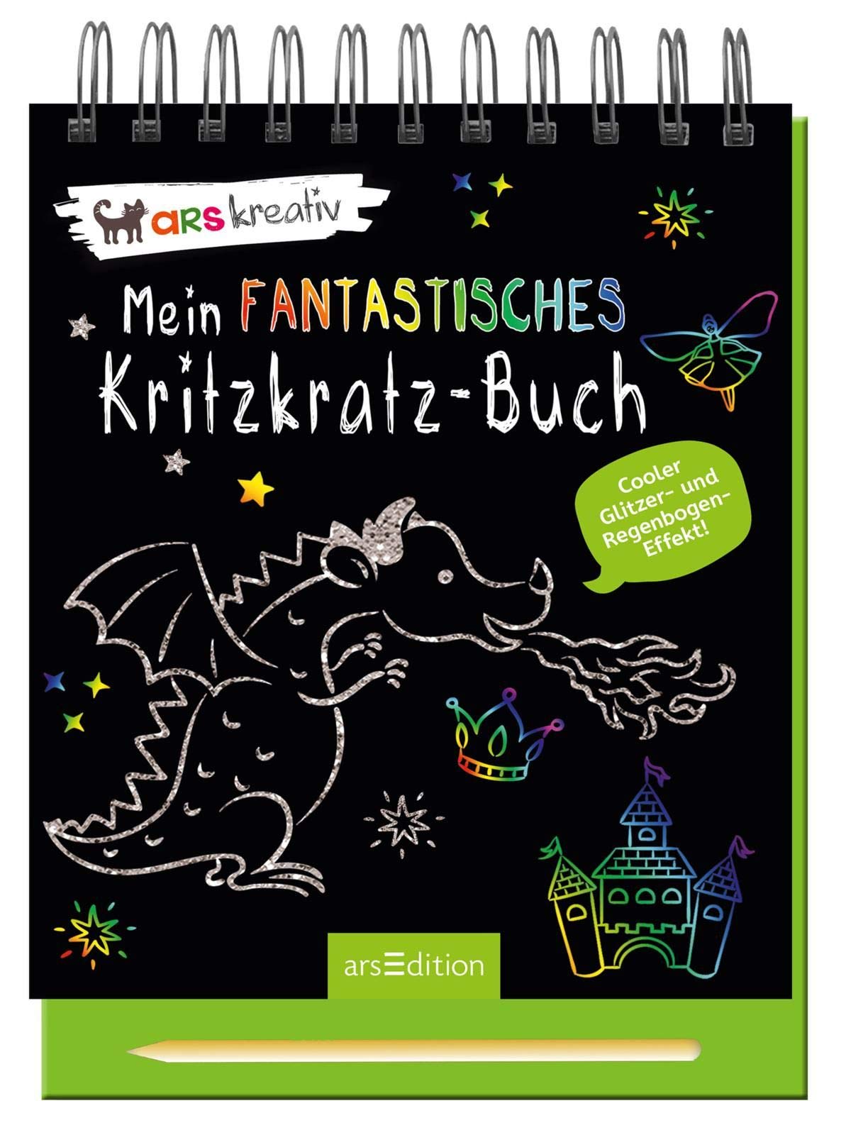 Mein fantastisches Kritzkratz-Buch: Kreativer Kratzelspaß mit Malideen und Holzstift für Kinder ab 5 Jahren