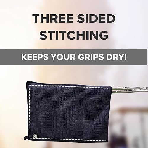 Miniatura 4 de Toallas de golf magnéticas para bolsas de golf, regalos de golf perfectos para hombres y mujeres, toalla de bolsa de golf con imán (negro)