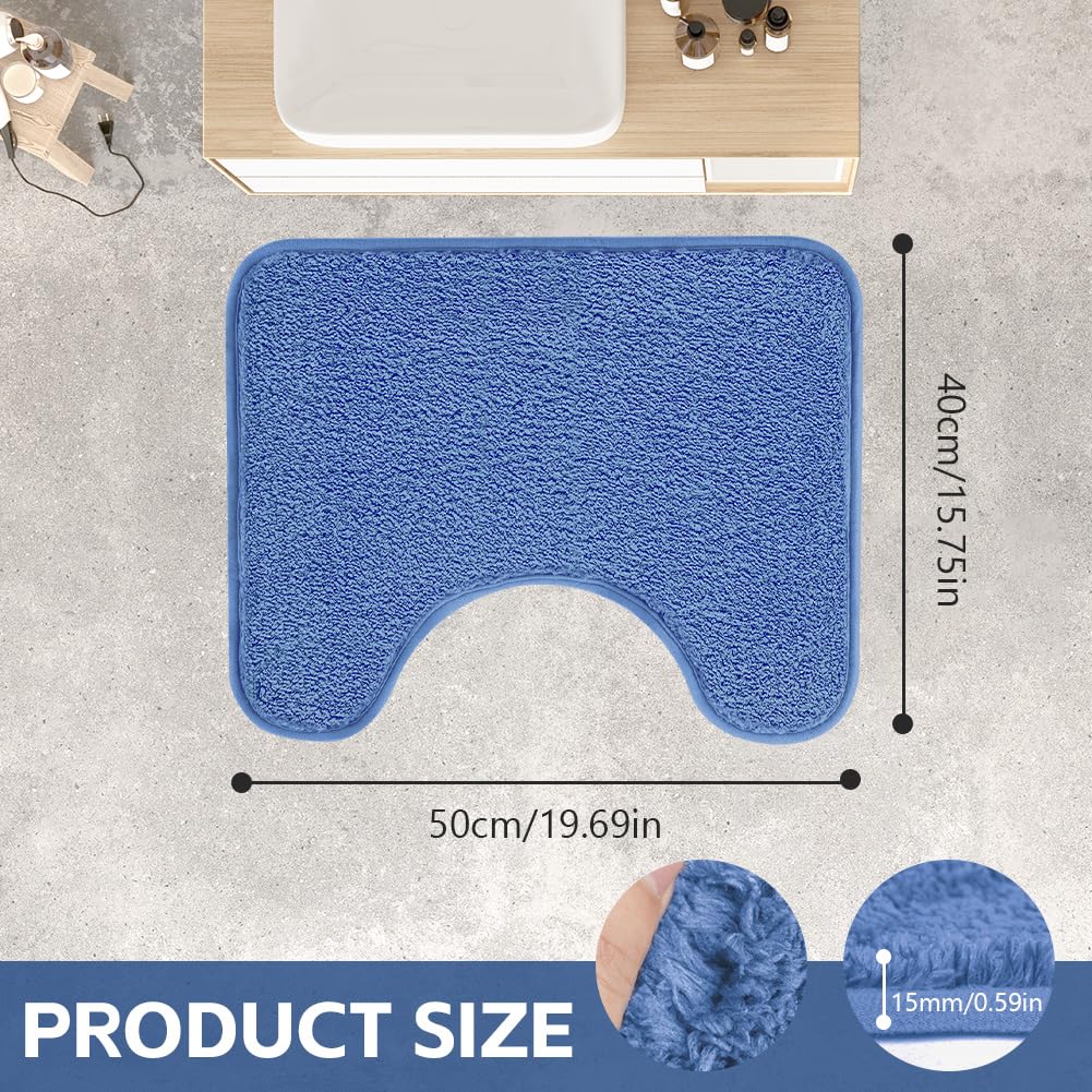 AUAUY Alfombra BañO con U Forma, Alfombrilla BañO Antideslizante, Extra Suave Microfibra Alfombra Ducha, Alfombra de BañO Lavable A MáQuina, Bathroom Mat para Inodoro, BañEra, Ducha (50X40cm)