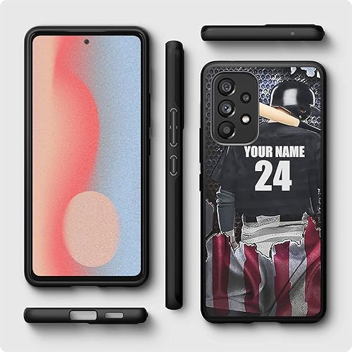 Miniatura 2 de Fundas de teléfono con número de nombre personalizado, diseño de bandera de Estados Unidos, para Galaxy A16A15A25A14A54A53