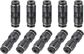 sourcing map 5 accesorios de empuje para conectar tubo de 1/8 pulgadas OD neumático conector rápido recto para agua, aceite, gas, manguera de aire, tubo, color negro