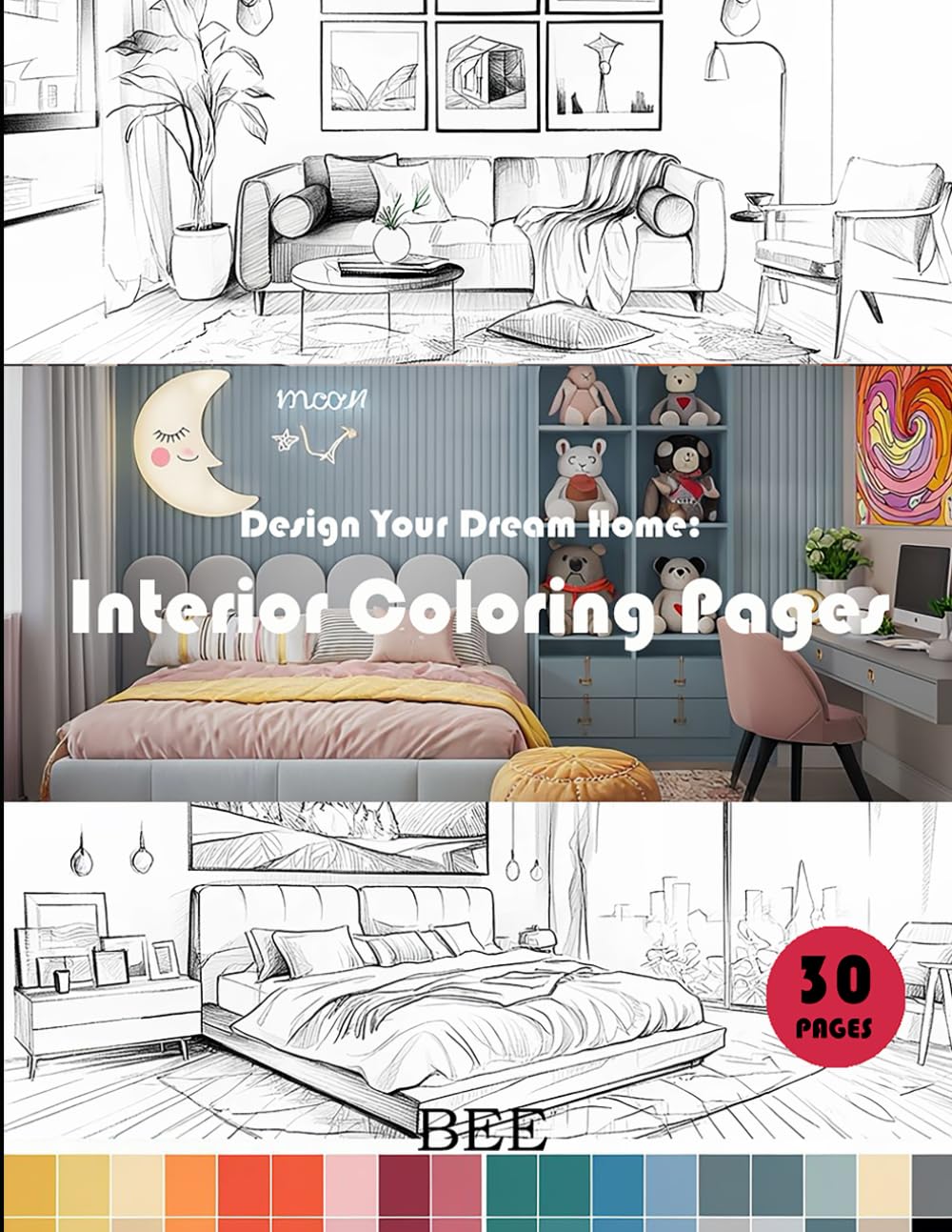 Design Your Dream Home : Interior Coloring Pages
