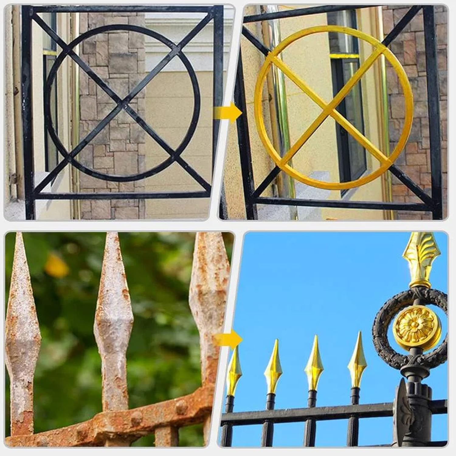 Wetterbeständige Goldfarbe auf Wasserbasis, wasserfeste, langlebige, nicht verblassende Farbe auf Wasserbasis, Blattgoldfarbe auf Wasserbasis für Kunst, Malerei und Kunsthandwerk (Gold, 500g)