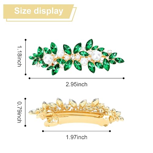 Miniatura 2 de WHAVEL 2 pasadores de pelo con perlas para mujer, pinzas para el pelo con perlas con diamantes de imitación franceses, horquillas vintage para