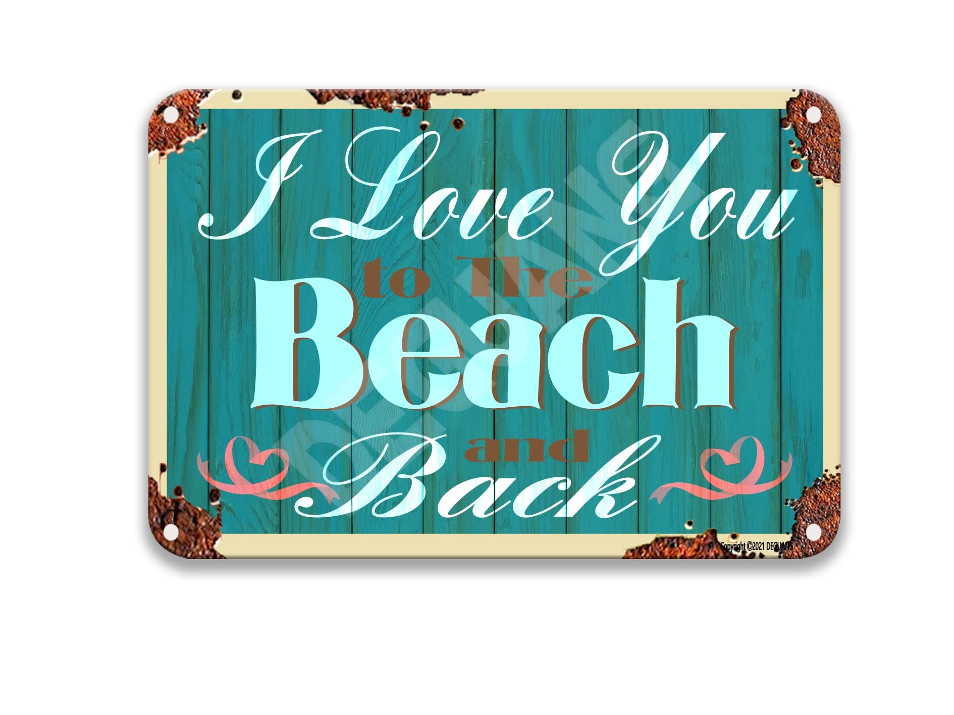 NNHG I Love You to The Beach and Back Vintage Tin Signs Sense of Art Cardinal Decorations for Home Bar Sign Vintage Wall Decor for Bedroom Tin Signs 8X12