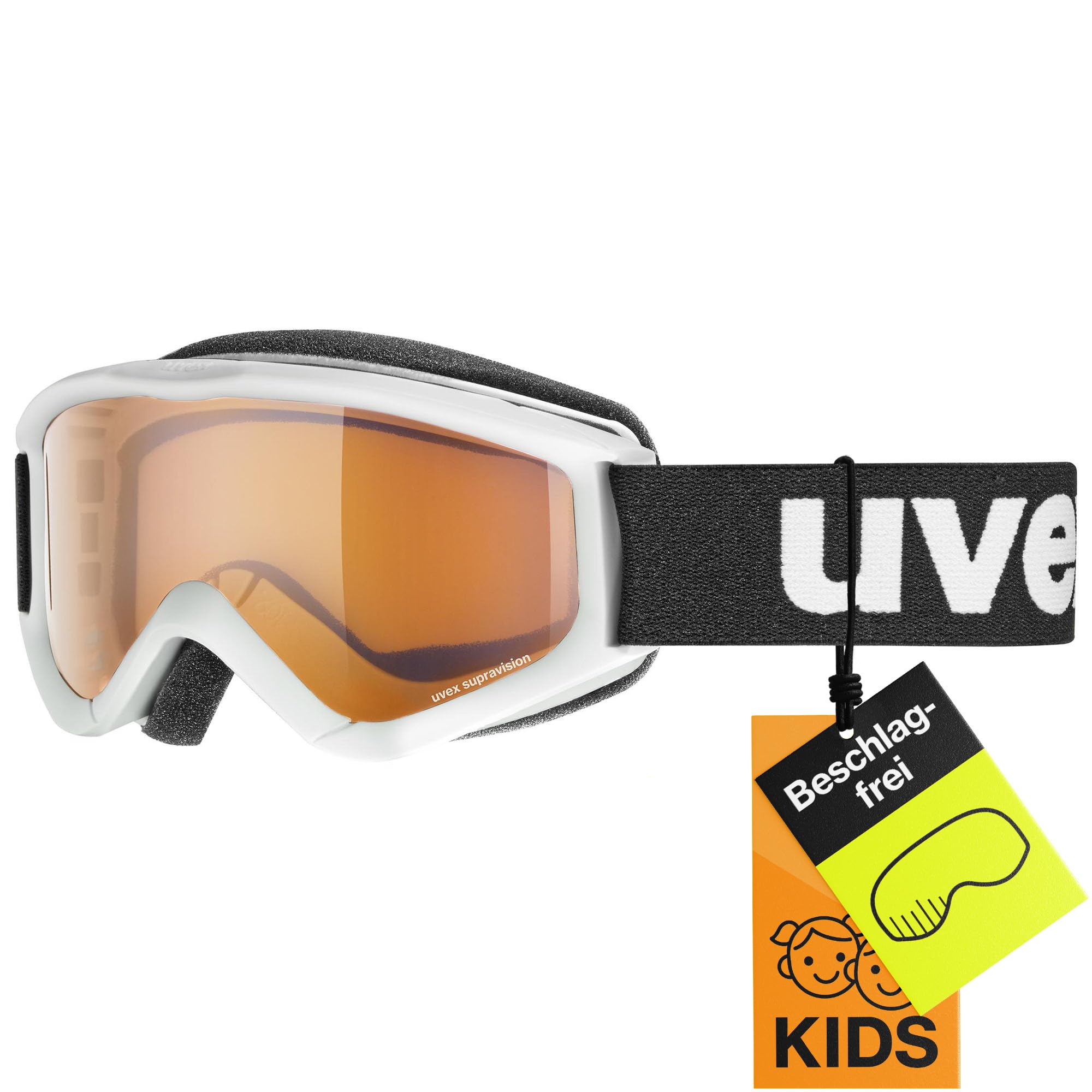 Uvex speedy pro - stylische Allround-Brille mit Anti-Fog-Beschichtung und 100% UVA-, UVB, UVC-Schutz für Kinder - white/lasergold - one size
