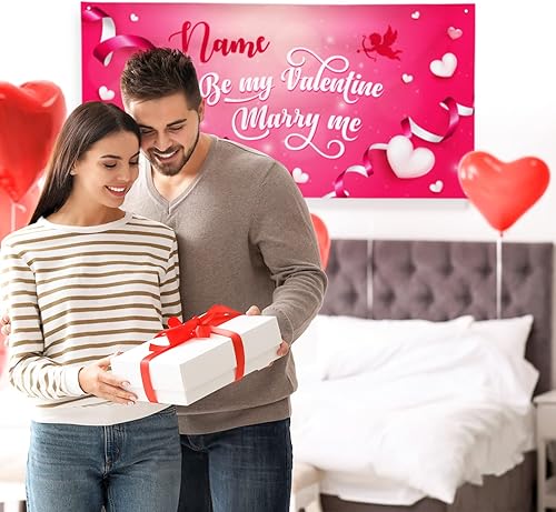Miniatura 162 de Cartel de fondo personalizado para el día de San Valentín, decoración de San Valentín, letrero de vinilo con texto en inglés "Be My Valentine