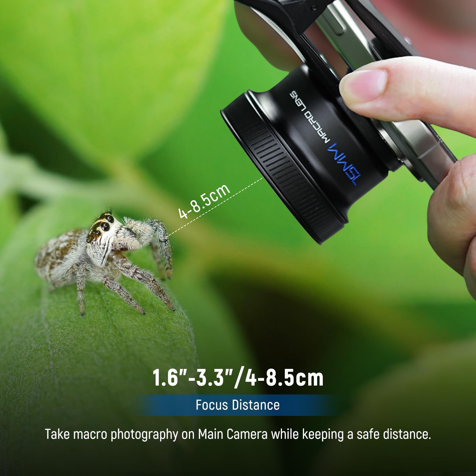 NEEWER Obiektyw aparatu makro 75 mm z gwintem 17 mm, powiększenie 3x, 5 elementów w 5 grupach do tylnej płyty, klatki na telefon, etui kompatybilne z iPhone Samsung Android, LS-73