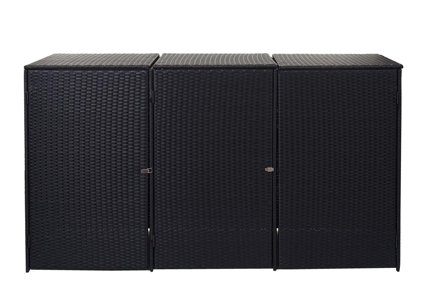 Enveloppement pour 3 poubelles HWC-E25, polyrotin 2x120l - Noir