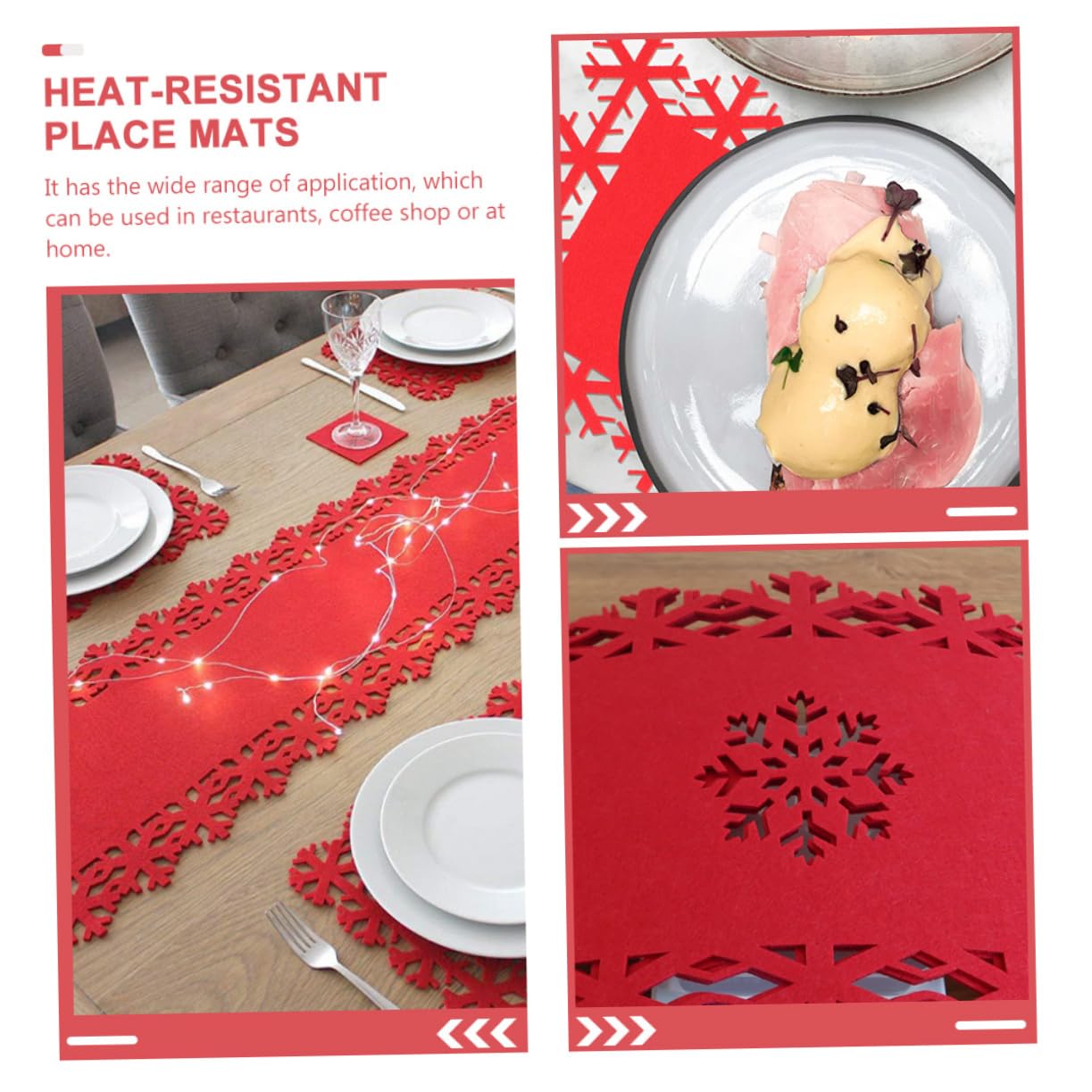 PRETYZOOM 16 Piezas Mantel Individual de de Nieve manteles de Navidad alfombras de Invierno para el hogar Christmas Tablecloth Christmas Table Runner Posavasos navideños tapete de Mesa