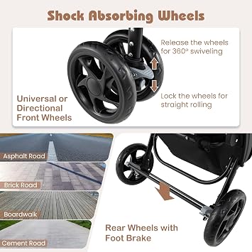COSTWAY Double Seat Pushchair, Foldable Twin Tandem Stroller with Adjustable Backrest, Push Handle & Footrest, 5 Points Safety Belts, Sunshade, Storage Basket, for from Birth to 15kg (Beige)