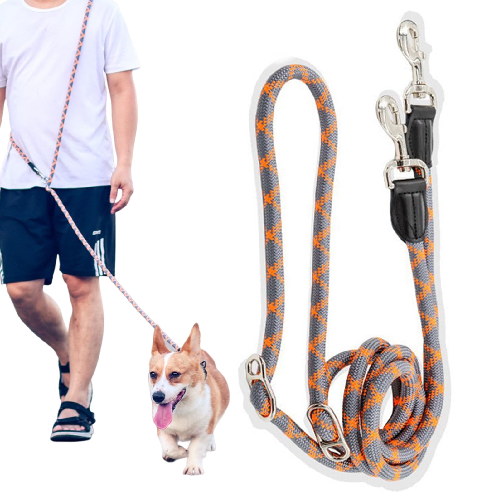 Wenxiaw Correa para Perros I 2,6m de Largo I Correas para Perros Grandes y Pequeños I Correa Multiposicion Perro I Correa Perro Correa para Dos Perros Caminar y Entrenamiento