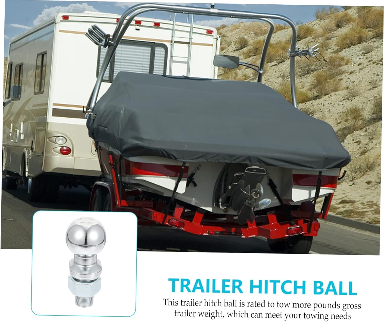 VICASKY High Strength Trailer Tow Connector Heavy Duty Hitch Replacement for Towing Needs Galvanized -Plated Design for Durability Easy Installation for Cars Trucks and Suvs