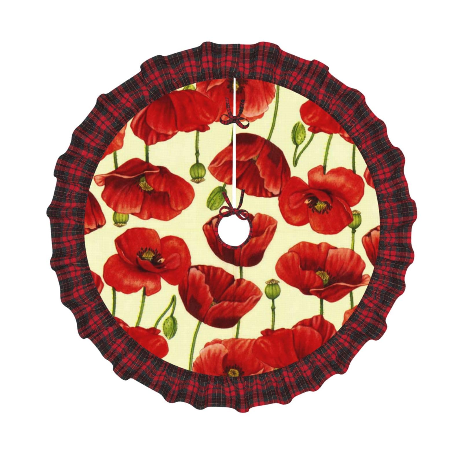 Jupe de sapin de Noël coquelicot pour sublimer vos soirées de réveillon en famille