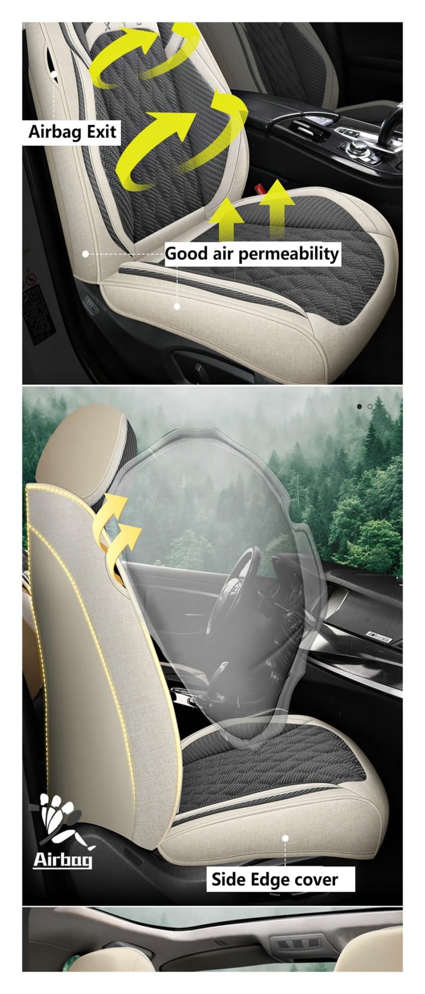 Funda Asiento Coche Fundas Universales Asientos Coche Para Jeep Para Renegade Para Grand Para Cherokee Para Wk2 1999 2004 2014 Para Compass 2007(Grey Orange)