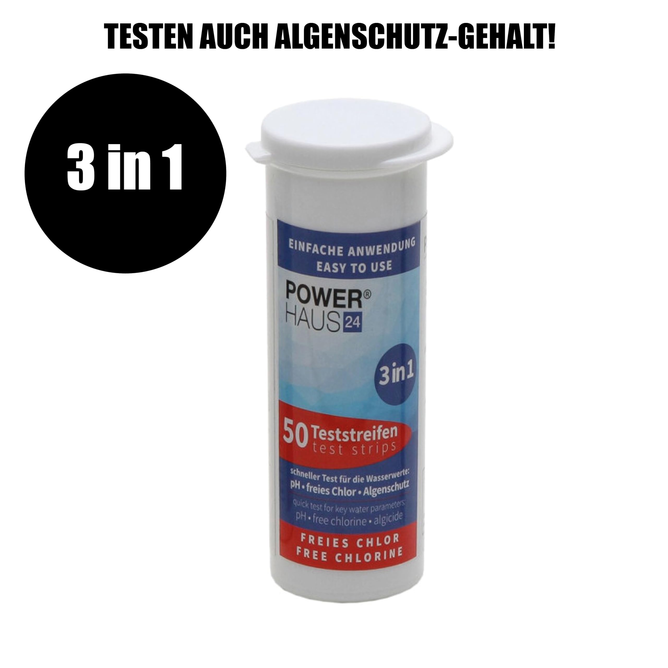 Powerhaus24 150 Strisce Reattive 3 In 1 Per Piscina E Spa - Test Cloro, PH E Antialghe - Confezione Risparmio 3x50