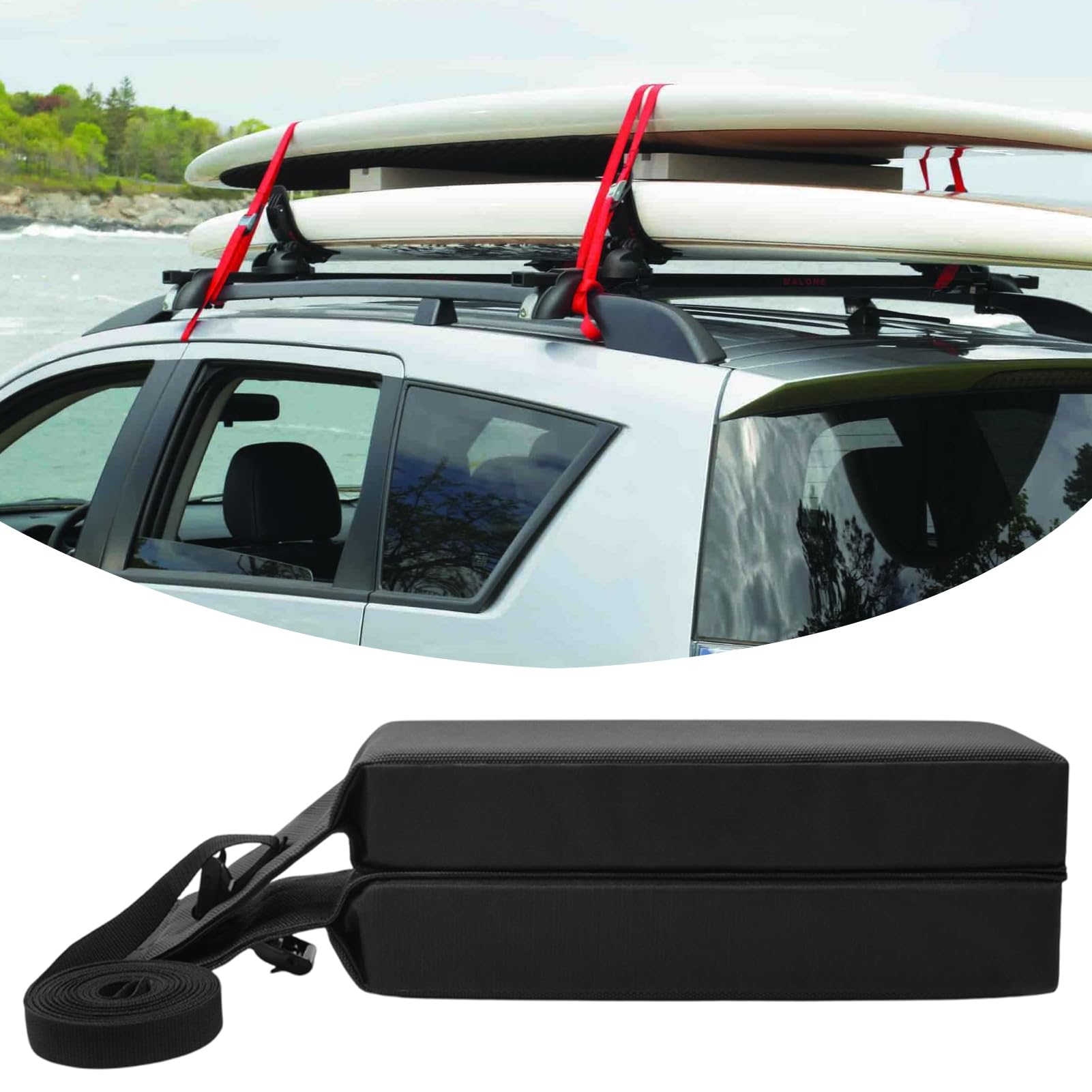 Portabagagli Per Tetto Auto Per Tavole Da Surf Portapacchi Per Paddle Board | Organizzatore Esterno Auto Senza Forature Per Sedan Truck Minivan E Attività Sportive