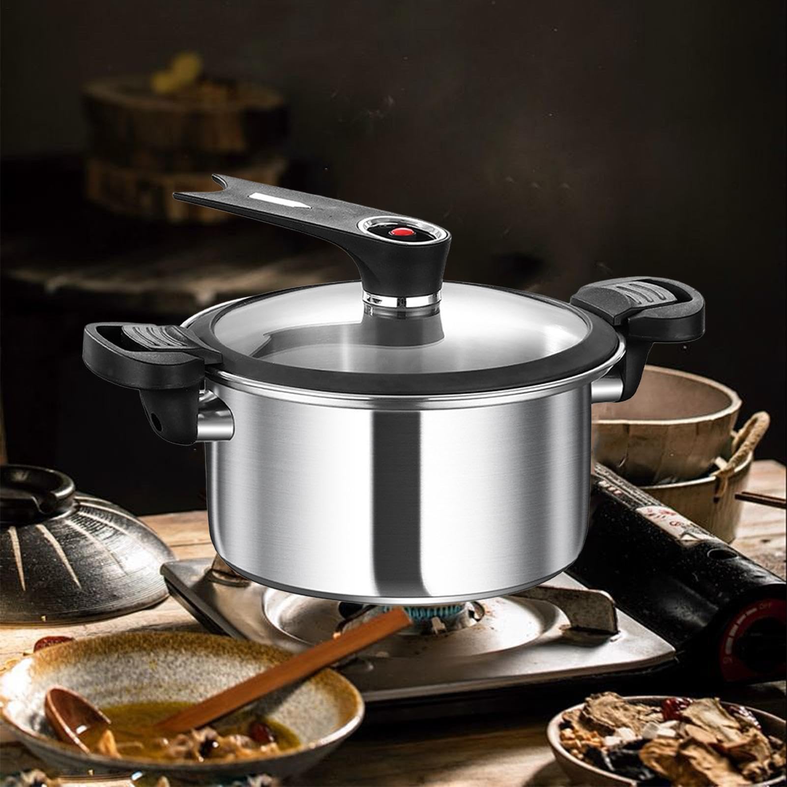 Olla De Presión Para Cocina Cocedor al Vapor a Presión | Cacerola Para Hervir Y Cocer Al Vapor para Granos Sopa Arroz Cocina Hogar Comedor Restaurante