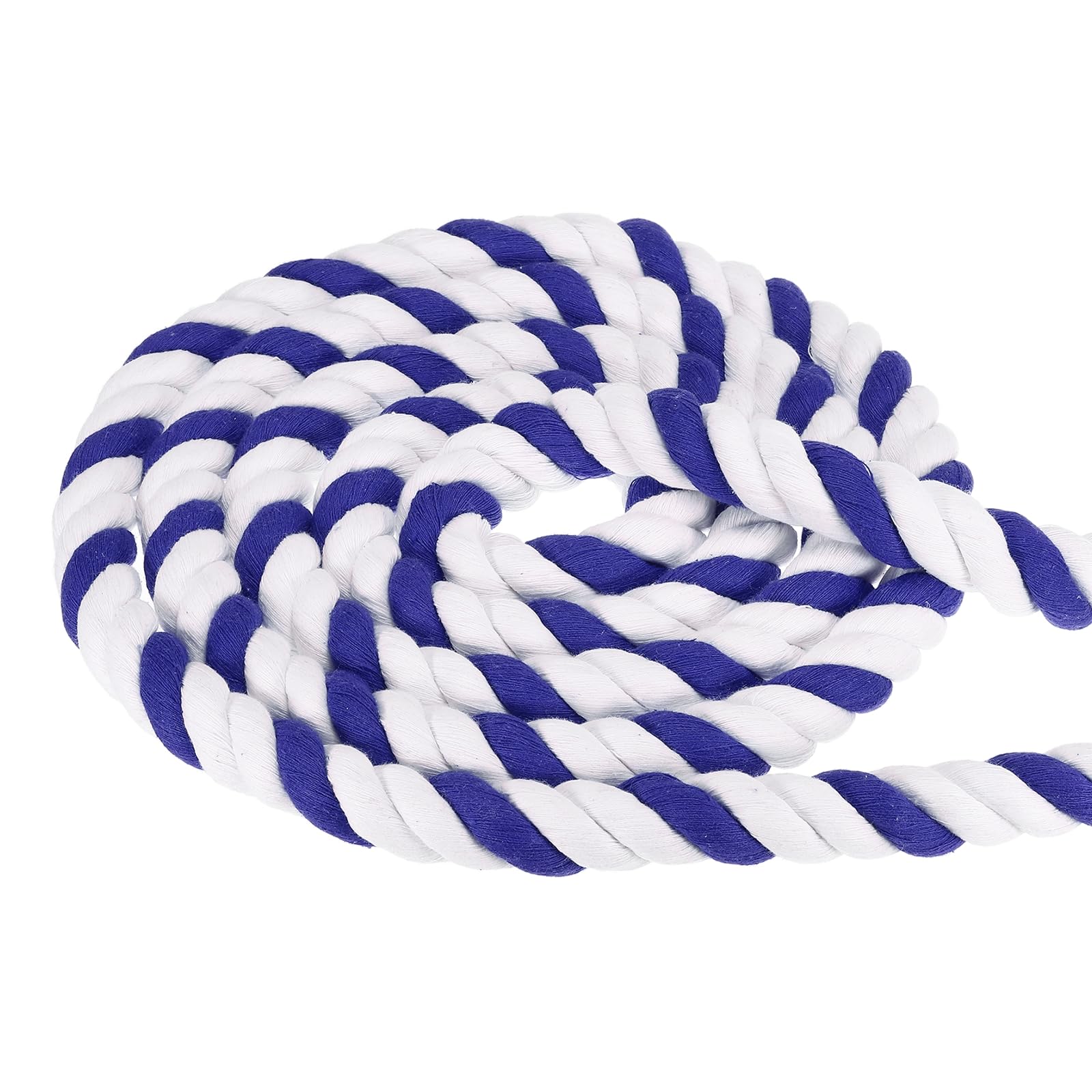 Corde en coton torsadé bleu et blanc pour travaux manuels et garde-corps PATIKIL 4,5m