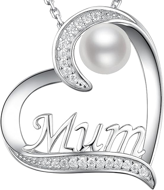 GinoMay Mother's Day Jewellery Gifts Mum Necklace for Mum March April May Birthstones Aquamarine Emerald Jewellery for Mum Birthday Gifts 925 Sterling Silver
